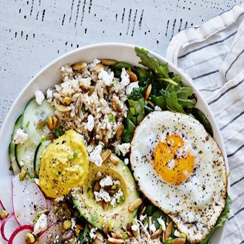 New! Rice Avocado and Salad macro bowl