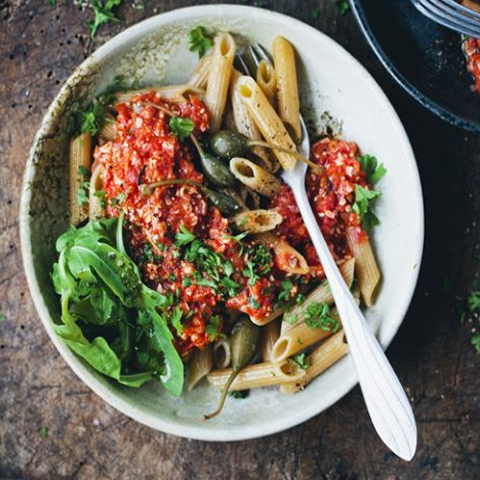 Penne Pomodoro with Vegan “Tuna”