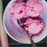 Rhubarb Strawberry Ripple Fro-Yo