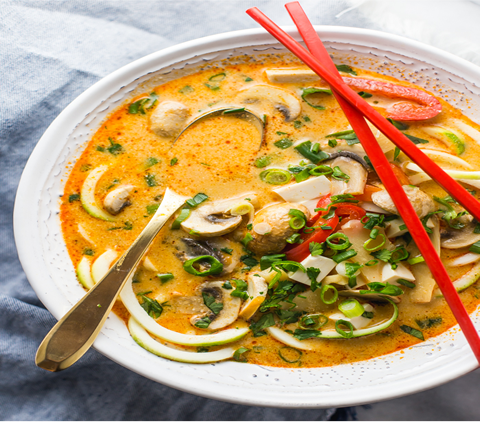 Paleo Coconut Curry Zoodle Soup
