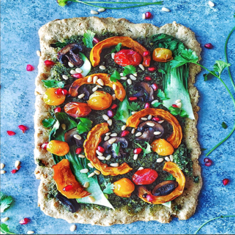 New! Pizza with purple kale pesto